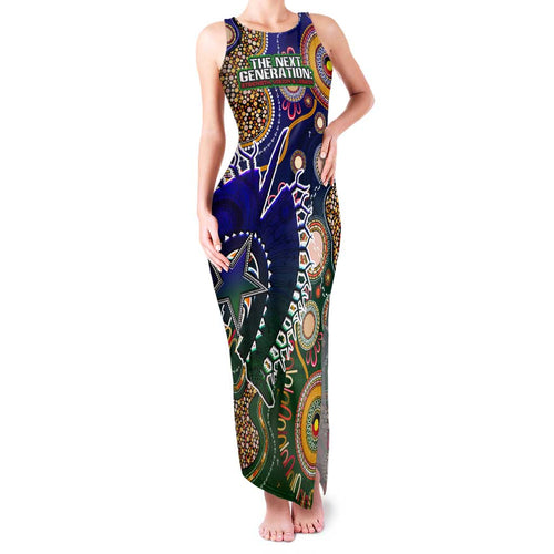 Personalised Indigenous Naidoc Week 2025 Family Matching Tank Maxi Dress and Hawaiian Shirt Aboriginal and Torres Strait Islands Dhari Mask