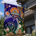 Indigenous Naidoc Week 2025 Garden Flag Aboriginal and Torres Strait Islands Dhari Mask