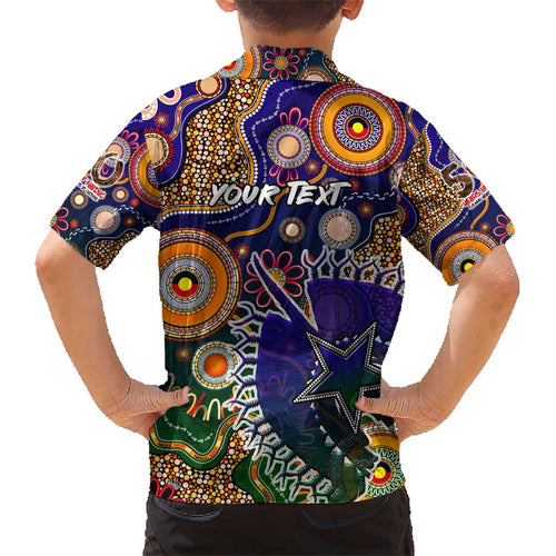 Personalised Indigenous Naidoc Week 2025 Kid Hawaiian Shirt Aboriginal and Torres Strait Islands Dhari Mask