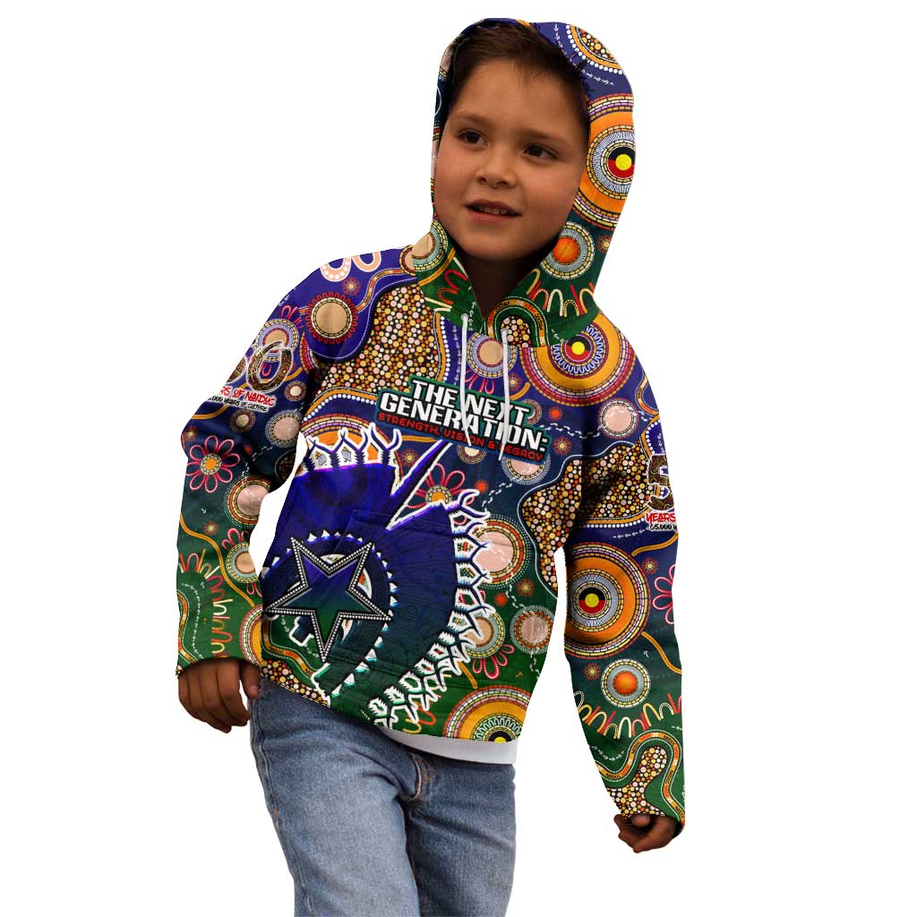 Personalised Indigenous Naidoc Week 2025 Kid Hoodie Aboriginal and Torres Strait Islands Dhari Mask