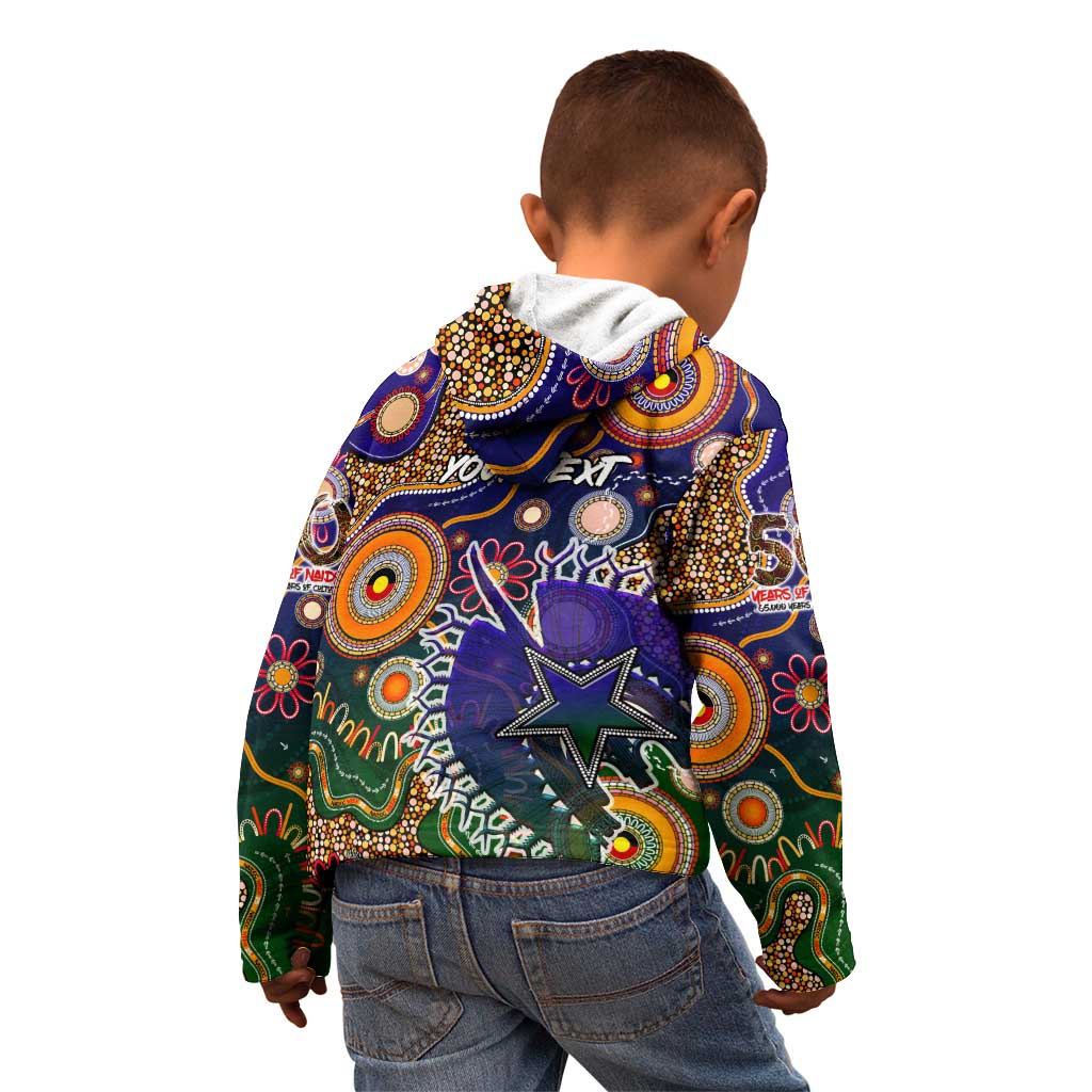 Personalised Indigenous Naidoc Week 2025 Kid Hoodie Aboriginal and Torres Strait Islands Dhari Mask