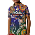Personalised Indigenous Naidoc Week 2025 Kid Polo Shirt Aboriginal and Torres Strait Islands Dhari Mask