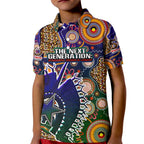 Personalised Indigenous Naidoc Week 2025 Kid Polo Shirt Aboriginal and Torres Strait Islands Dhari Mask