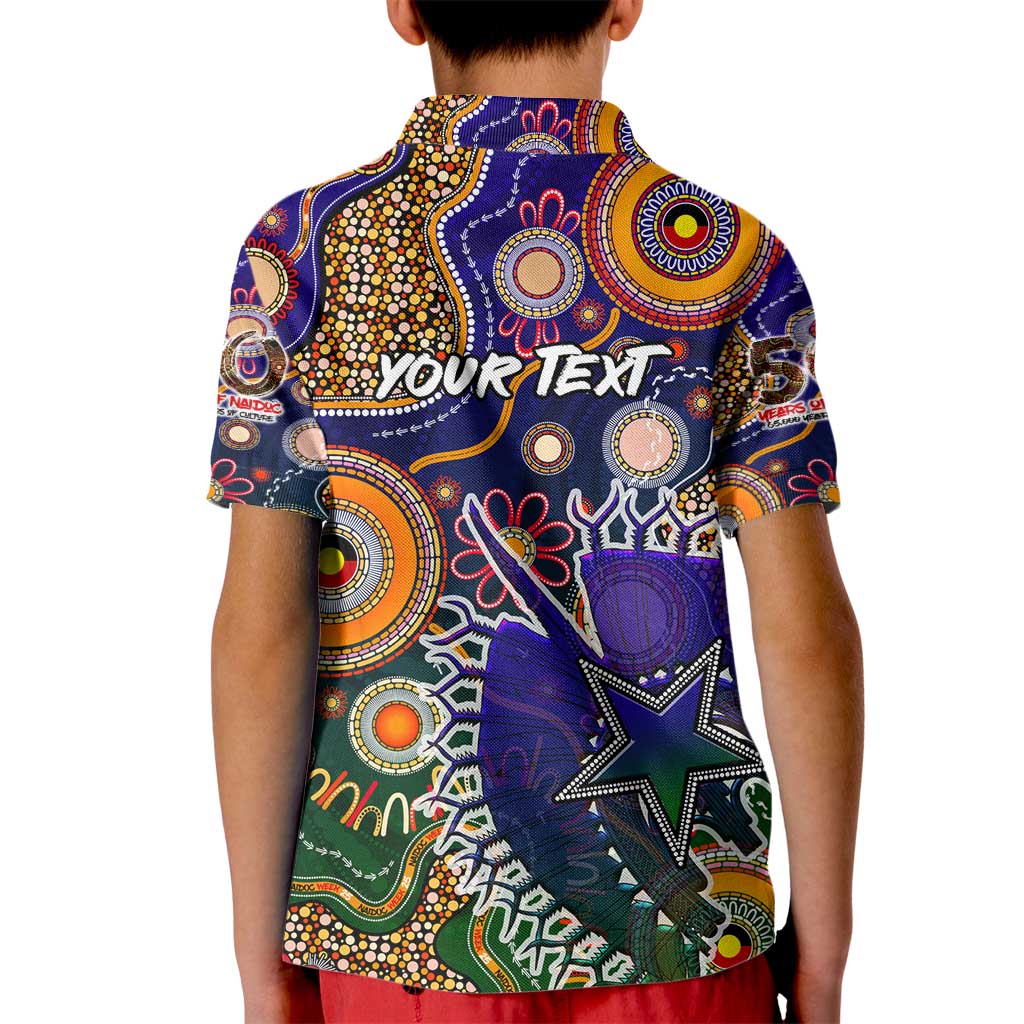 Personalised Indigenous Naidoc Week 2025 Kid Polo Shirt Aboriginal and Torres Strait Islands Dhari Mask