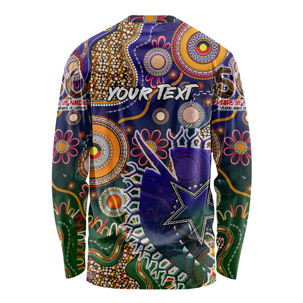 Personalised Indigenous Naidoc Week 2025 Long Sleeve Shirt Aboriginal and Torres Strait Islands Dhari Mask
