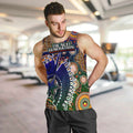 Personalised Indigenous Naidoc Week 2025 Men Tank Top Aboriginal and Torres Strait Islands Dhari Mask