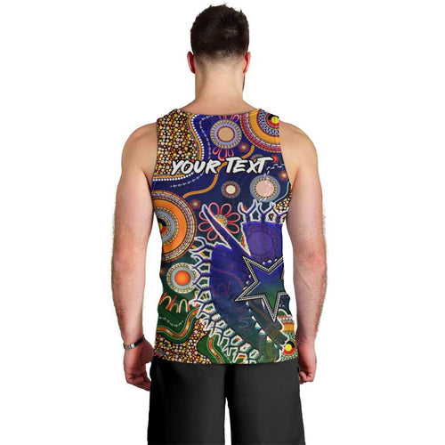 Personalised Indigenous Naidoc Week 2025 Men Tank Top Aboriginal and Torres Strait Islands Dhari Mask
