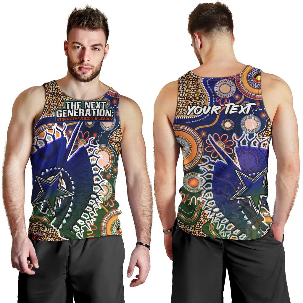 Personalised Indigenous Naidoc Week 2025 Men Tank Top Aboriginal and Torres Strait Islands Dhari Mask