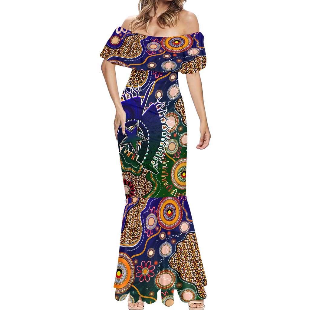 Personalised Indigenous Naidoc Week 2025 Mermaid Dress Aboriginal and Torres Strait Islands Dhari Mask