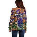 Personalised Indigenous Naidoc Week 2025 Off Shoulder Sweater Aboriginal and Torres Strait Islands Dhari Mask