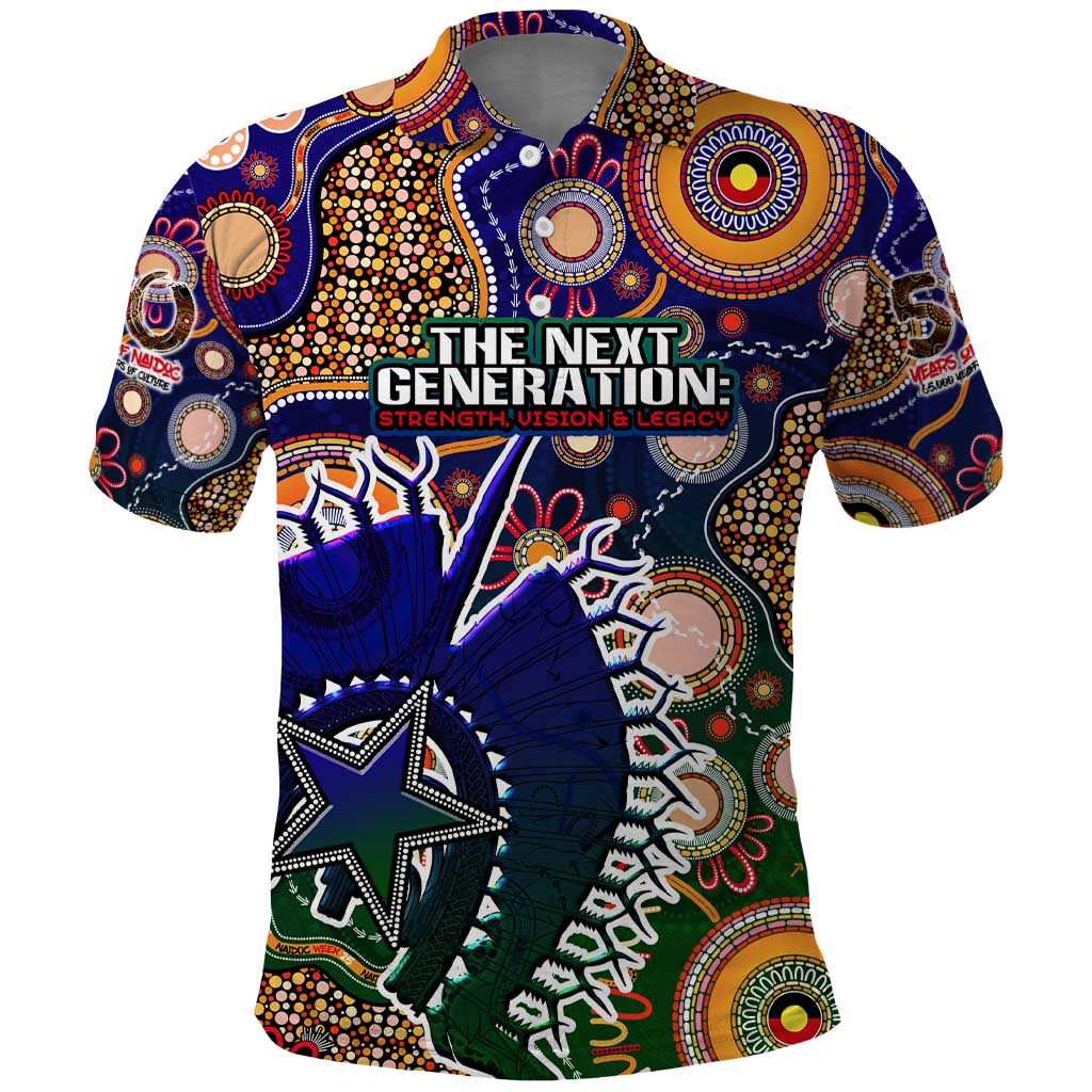 Personalised Indigenous Naidoc Week 2025 Polo Shirt Aboriginal and Torres Strait Islands Dhari Mask