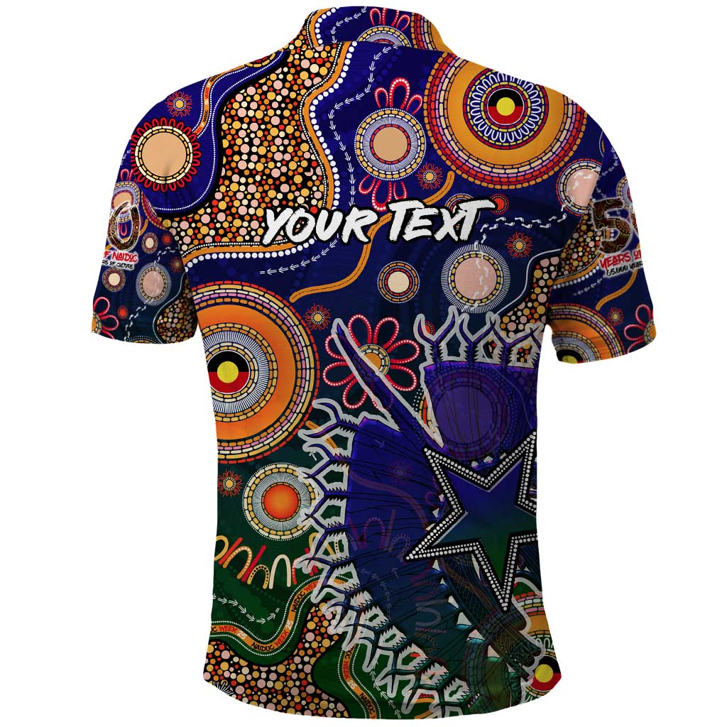Personalised Indigenous Naidoc Week 2025 Polo Shirt Aboriginal and Torres Strait Islands Dhari Mask