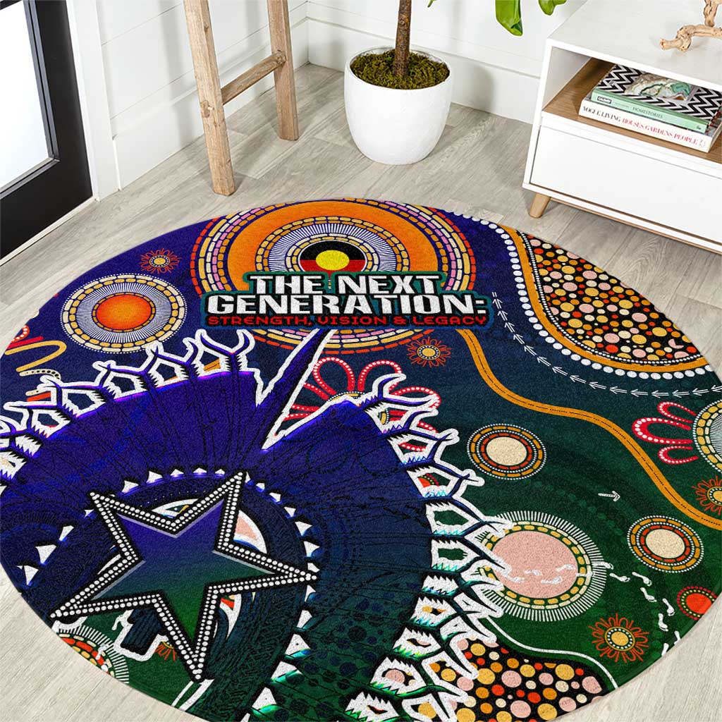 Indigenous Naidoc Week 2025 Round Carpet Aboriginal and Torres Strait Islands Dhari Mask