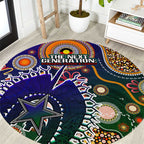 Indigenous Naidoc Week 2025 Round Carpet Aboriginal and Torres Strait Islands Dhari Mask