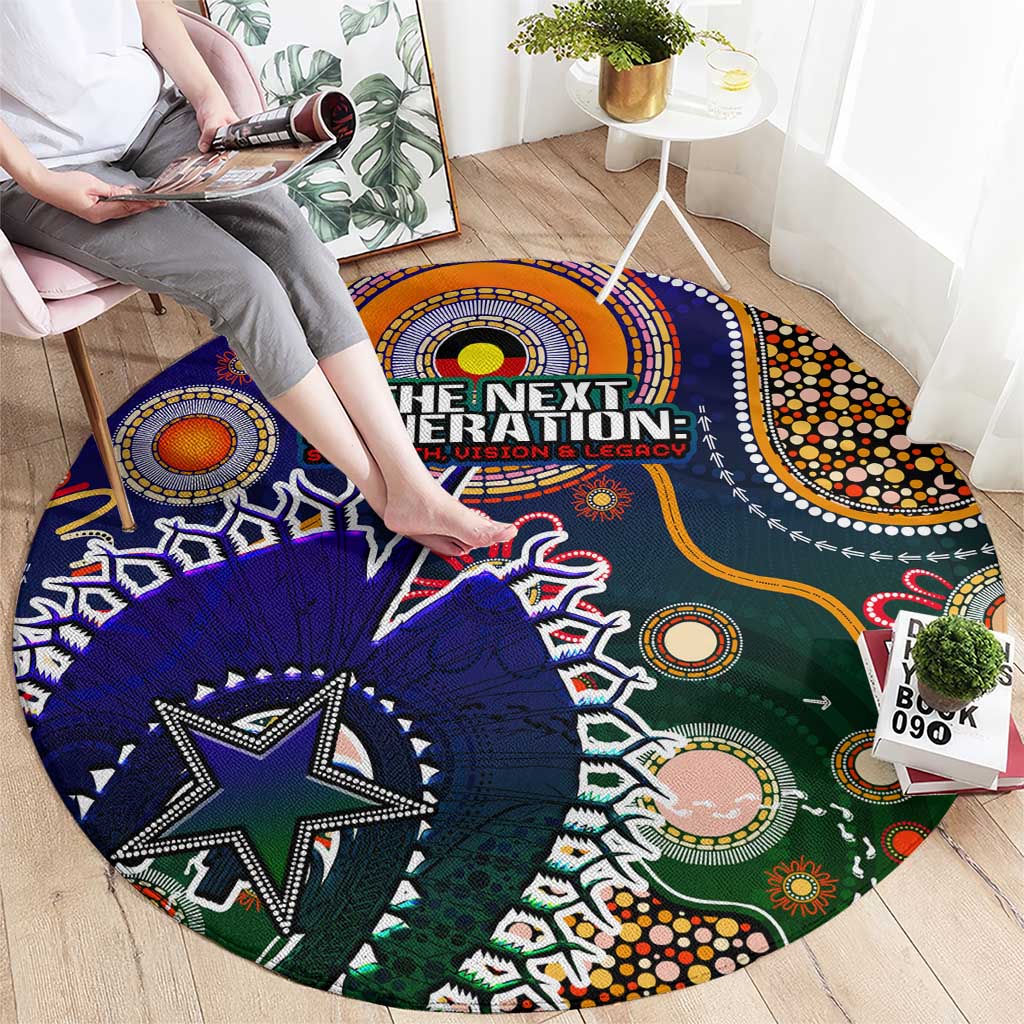 Indigenous Naidoc Week 2025 Round Carpet Aboriginal and Torres Strait Islands Dhari Mask