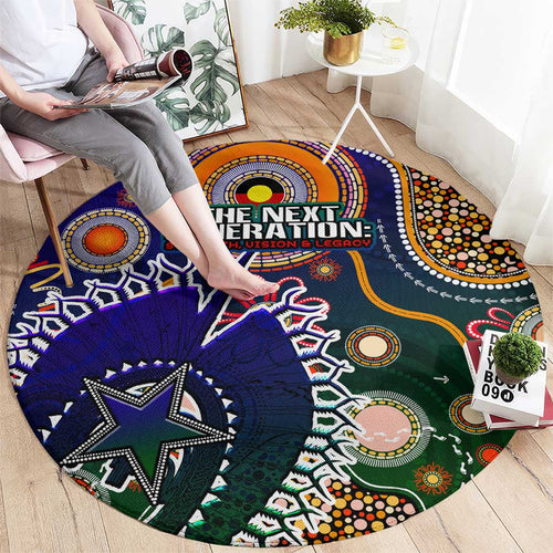 Indigenous Naidoc Week 2025 Round Carpet Aboriginal and Torres Strait Islands Dhari Mask