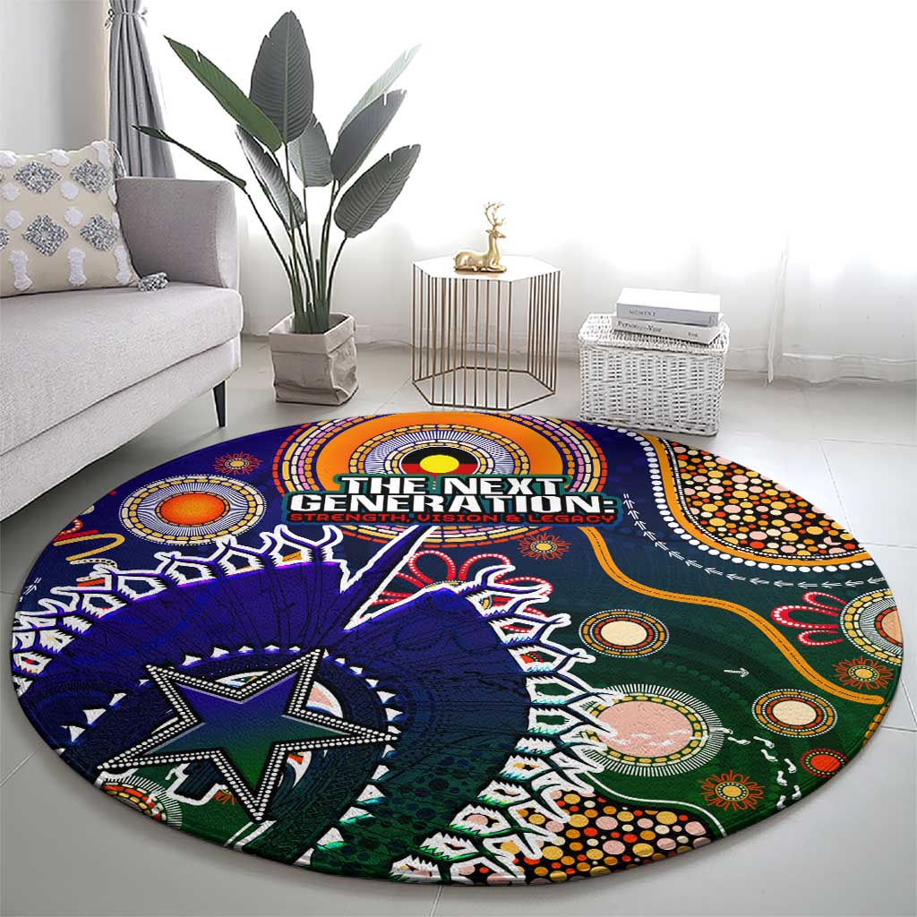 Indigenous Naidoc Week 2025 Round Carpet Aboriginal and Torres Strait Islands Dhari Mask