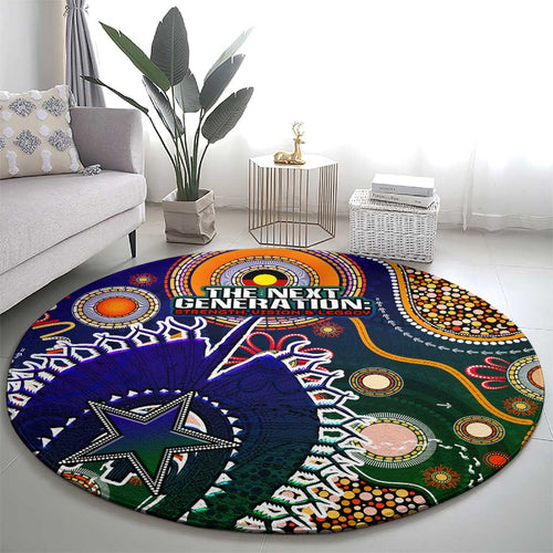 Indigenous Naidoc Week 2025 Round Carpet Aboriginal and Torres Strait Islands Dhari Mask