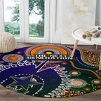 Indigenous Naidoc Week 2025 Round Carpet Aboriginal and Torres Strait Islands Dhari Mask