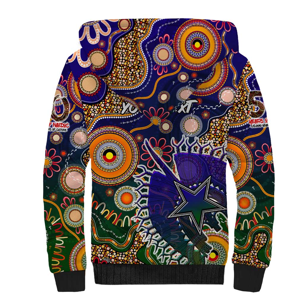 Personalised Indigenous Naidoc Week 2025 Sherpa Hoodie Aboriginal and Torres Strait Islands Dhari Mask
