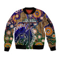 Personalised Indigenous Naidoc Week 2025 Sleeve Zip Bomber Jacket Aboriginal and Torres Strait Islands Dhari Mask