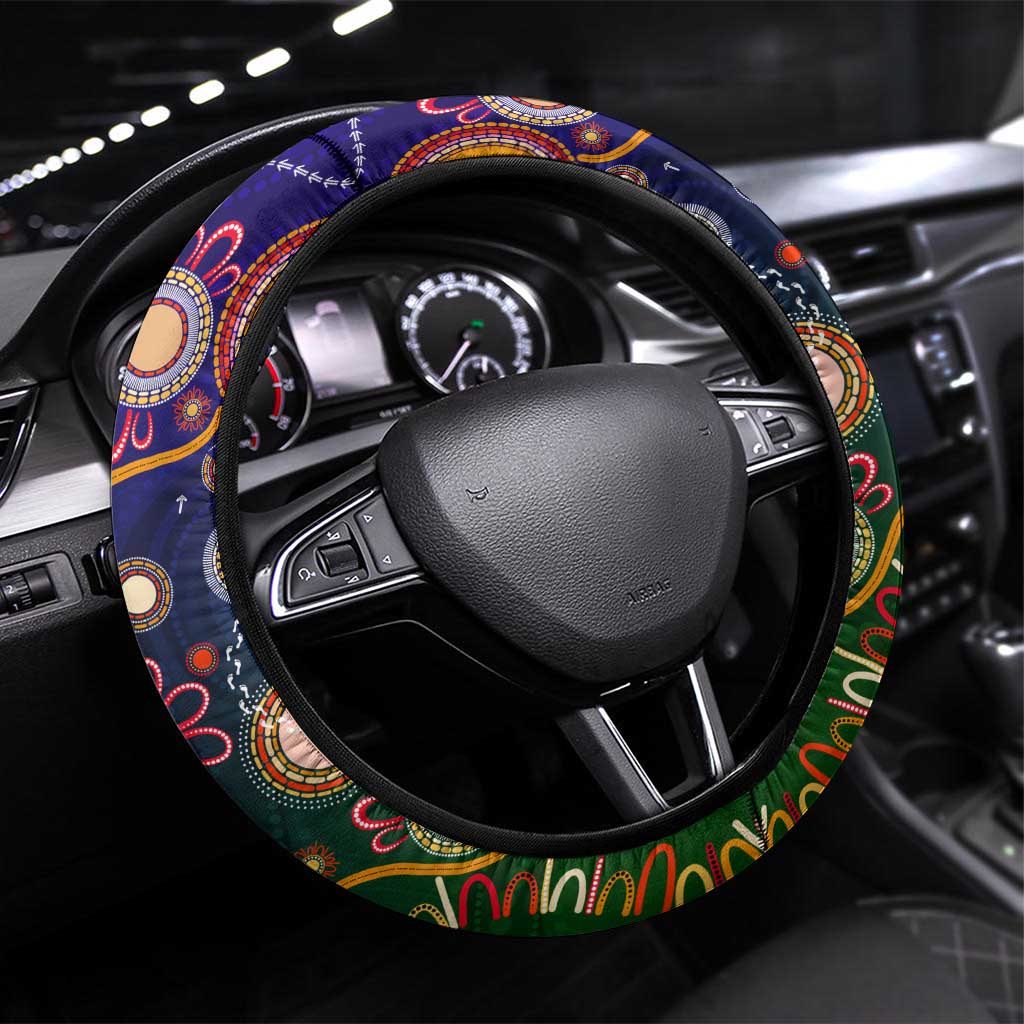 Indigenous Naidoc Week 2025 Steering Wheel Cover Aboriginal and Torres Strait Islands Dhari Mask