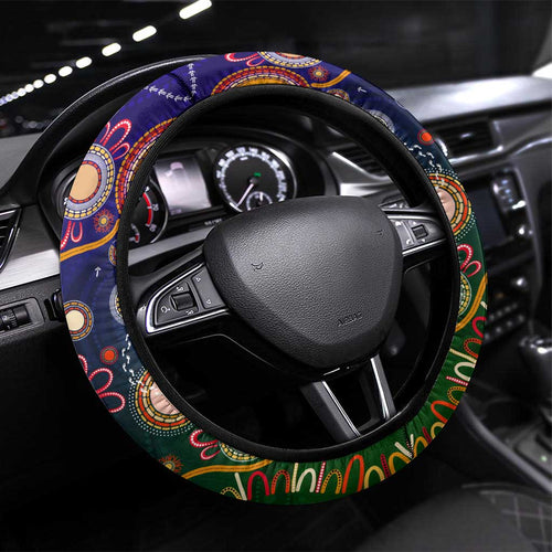 Indigenous Naidoc Week 2025 Steering Wheel Cover Aboriginal and Torres Strait Islands Dhari Mask