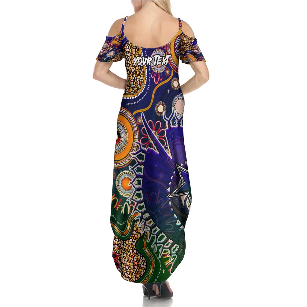 Personalised Indigenous Naidoc Week 2025 Summer Maxi Dress Aboriginal and Torres Strait Islands Dhari Mask