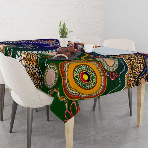 Indigenous Naidoc Week 2025 Tablecloth Aboriginal and Torres Strait Islands Dhari Mask