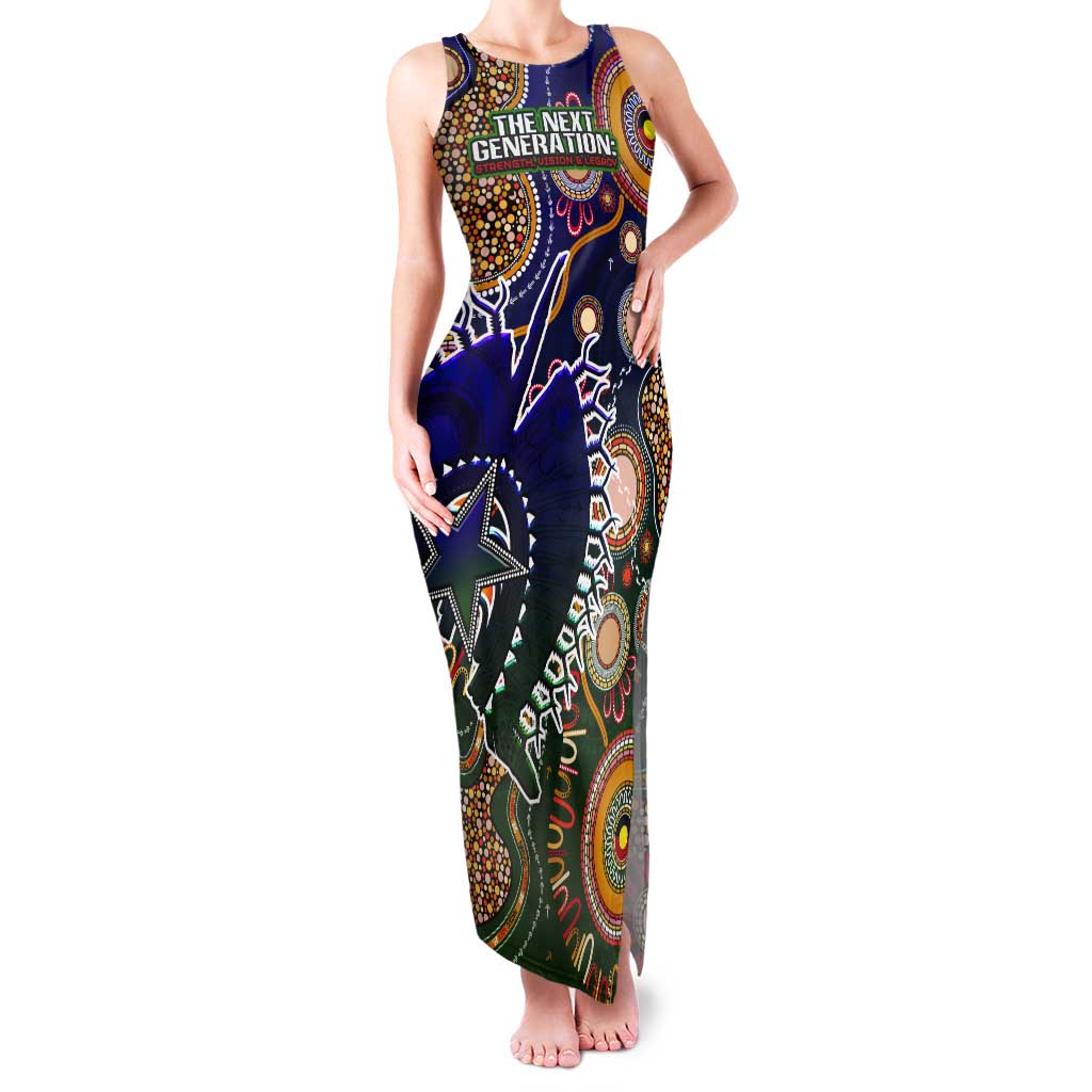 Personalised Indigenous Naidoc Week 2025 Tank Maxi Dress Aboriginal and Torres Strait Islands Dhari Mask