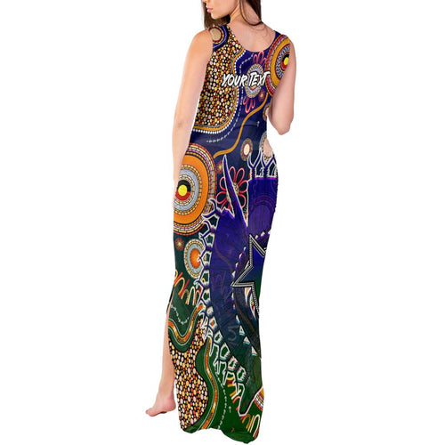 Personalised Indigenous Naidoc Week 2025 Tank Maxi Dress Aboriginal and Torres Strait Islands Dhari Mask