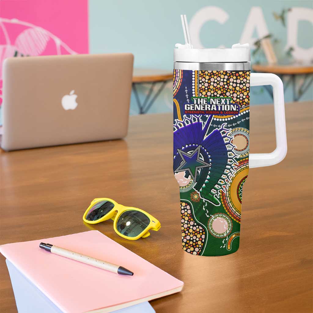 Indigenous Naidoc Week 2025 Tumbler With Handle Aboriginal and Torres Strait Islands Dhari Mask