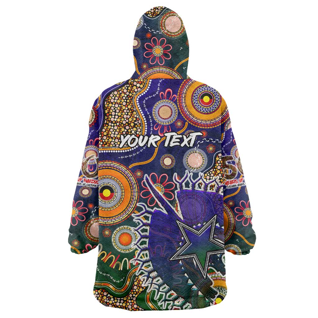 Personalised Indigenous Naidoc Week 2025 Wearable Blanket Hoodie Aboriginal and Torres Strait Islands Dhari Mask
