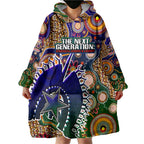 Personalised Indigenous Naidoc Week 2025 Wearable Blanket Hoodie Aboriginal and Torres Strait Islands Dhari Mask