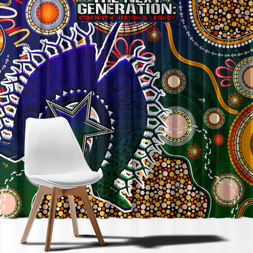 Indigenous Naidoc Week 2025 Window Curtain Aboriginal and Torres Strait Islands Dhari Mask