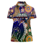 Personalised Indigenous Naidoc Week 2025 Women Polo Shirt Aboriginal and Torres Strait Islands Dhari Mask