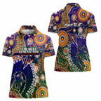 Personalised Indigenous Naidoc Week 2025 Women Polo Shirt Aboriginal and Torres Strait Islands Dhari Mask