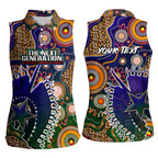 Personalised Indigenous Naidoc Week 2025 Women Sleeveless Polo Shirt Aboriginal and Torres Strait Islands Dhari Mask