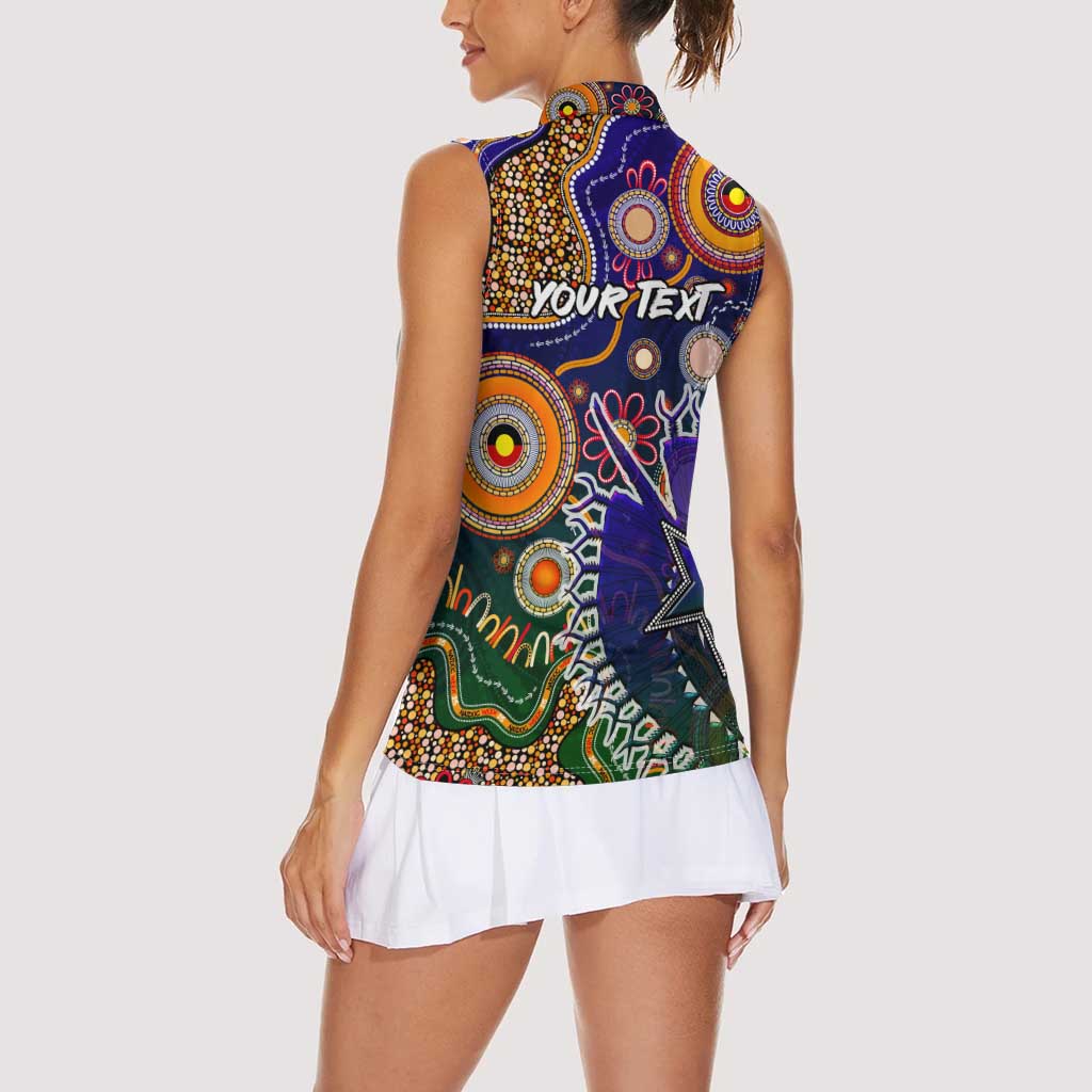 Personalised Indigenous Naidoc Week 2025 Women Sleeveless Polo Shirt Aboriginal and Torres Strait Islands Dhari Mask