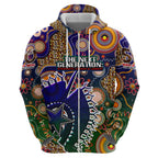 Personalised Indigenous Naidoc Week 2025 Zip Hoodie Aboriginal and Torres Strait Islands Dhari Mask