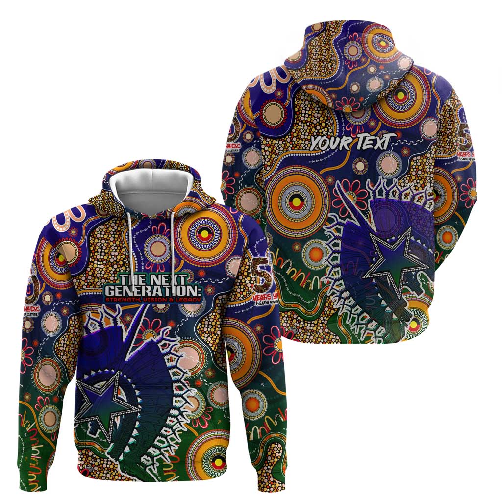 Personalised Indigenous Naidoc Week 2025 Zip Hoodie Aboriginal and Torres Strait Islands Dhari Mask