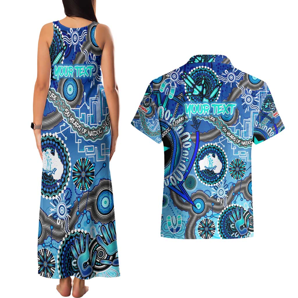 Personalised Naidoc 2025 Paint The Future Couples Matching Tank Maxi Dress and Hawaiian Shirt 50 Years of Naidoc - Aboriginal Art
