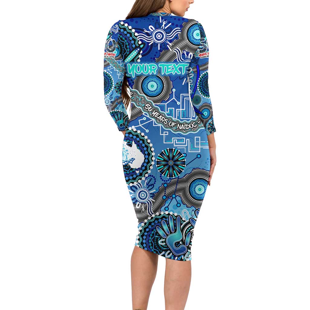 Personalised Naidoc 2025 Paint The Future Family Matching Long Sleeve Bodycon Dress and Hawaiian Shirt 50 Years of Naidoc - Aboriginal Art