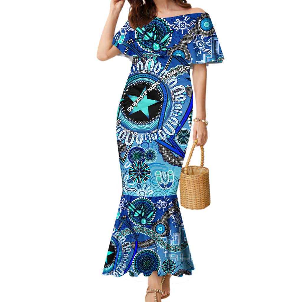 Personalised Naidoc 2025 Paint The Future Family Matching Mermaid Dress and Hawaiian Shirt 50 Years of Naidoc - Aboriginal Art
