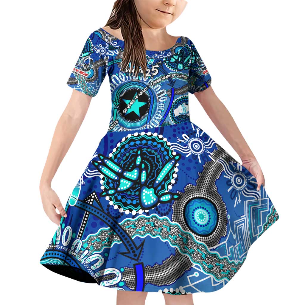 Personalised Naidoc 2025 Paint The Future Family Matching Off Shoulder Short Dress and Hawaiian Shirt 50 Years of Naidoc - Aboriginal Art
