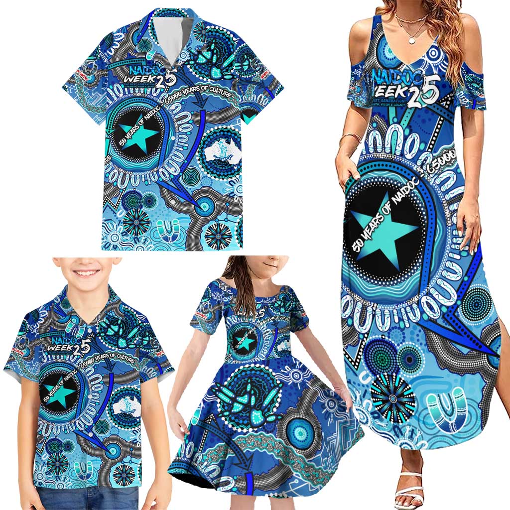 Personalised Naidoc 2025 Paint The Future Family Matching Summer Maxi Dress and Hawaiian Shirt 50 Years of Naidoc - Aboriginal Art
