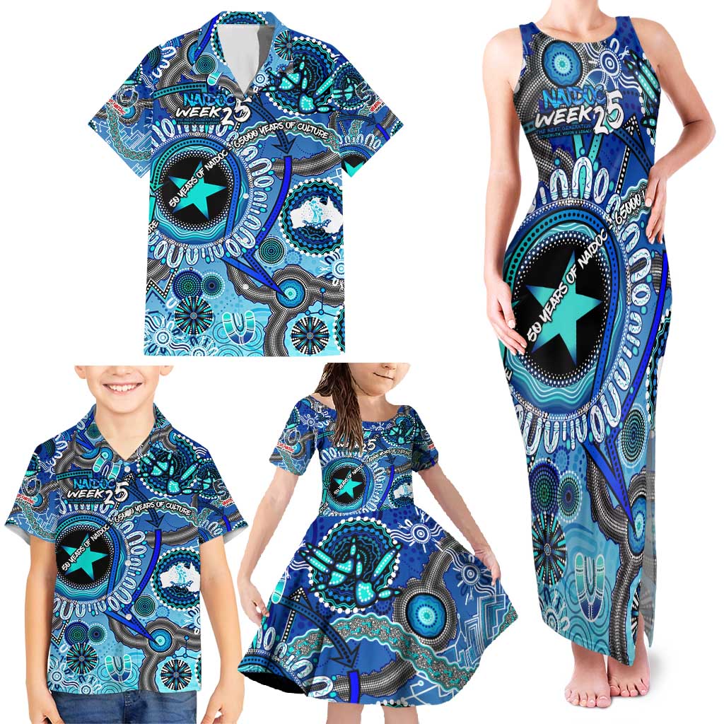 Personalised Naidoc 2025 Paint The Future Family Matching Tank Maxi Dress and Hawaiian Shirt 50 Years of Naidoc - Aboriginal Art