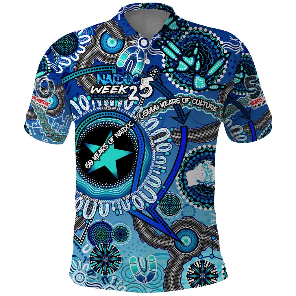 Personalised Naidoc 2025 Paint The Future Polo Shirt 50 Years of Naidoc - Aboriginal Art