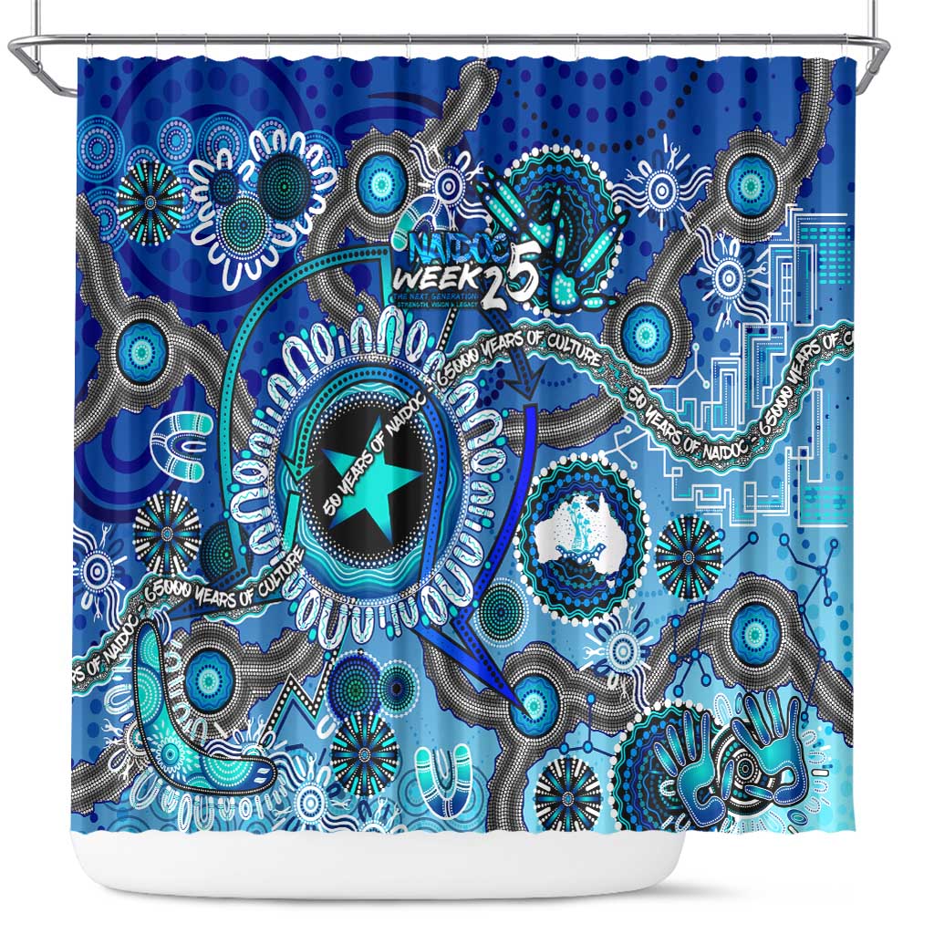 Naidoc 2025 Paint The Future Shower Curtain 50 Years of Naidoc - Aboriginal Art