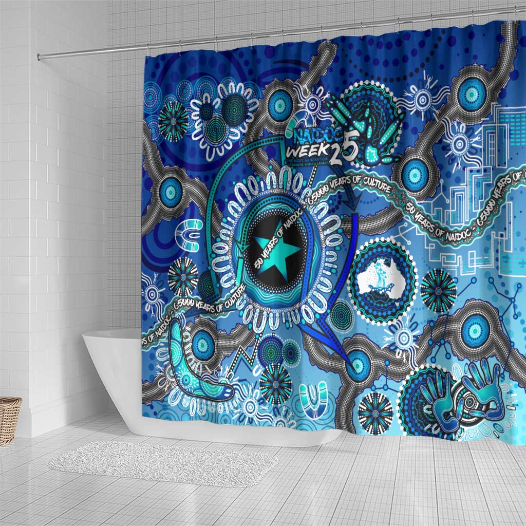 Naidoc 2025 Paint The Future Shower Curtain 50 Years of Naidoc - Aboriginal Art